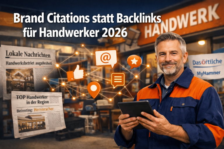 Brand Citations statt Backlinks für Handwerker 2026: Lokale Erwähnungen in Portalen und Medien als neuer Ranking-Faktor