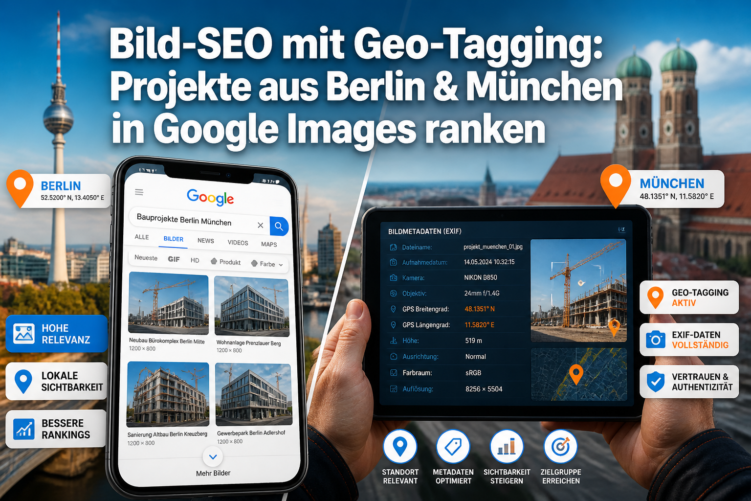 Bild-SEO mit Geo-Tagging für Handwerker: Projekte aus Berlin oder München in Google Images ranken lassen