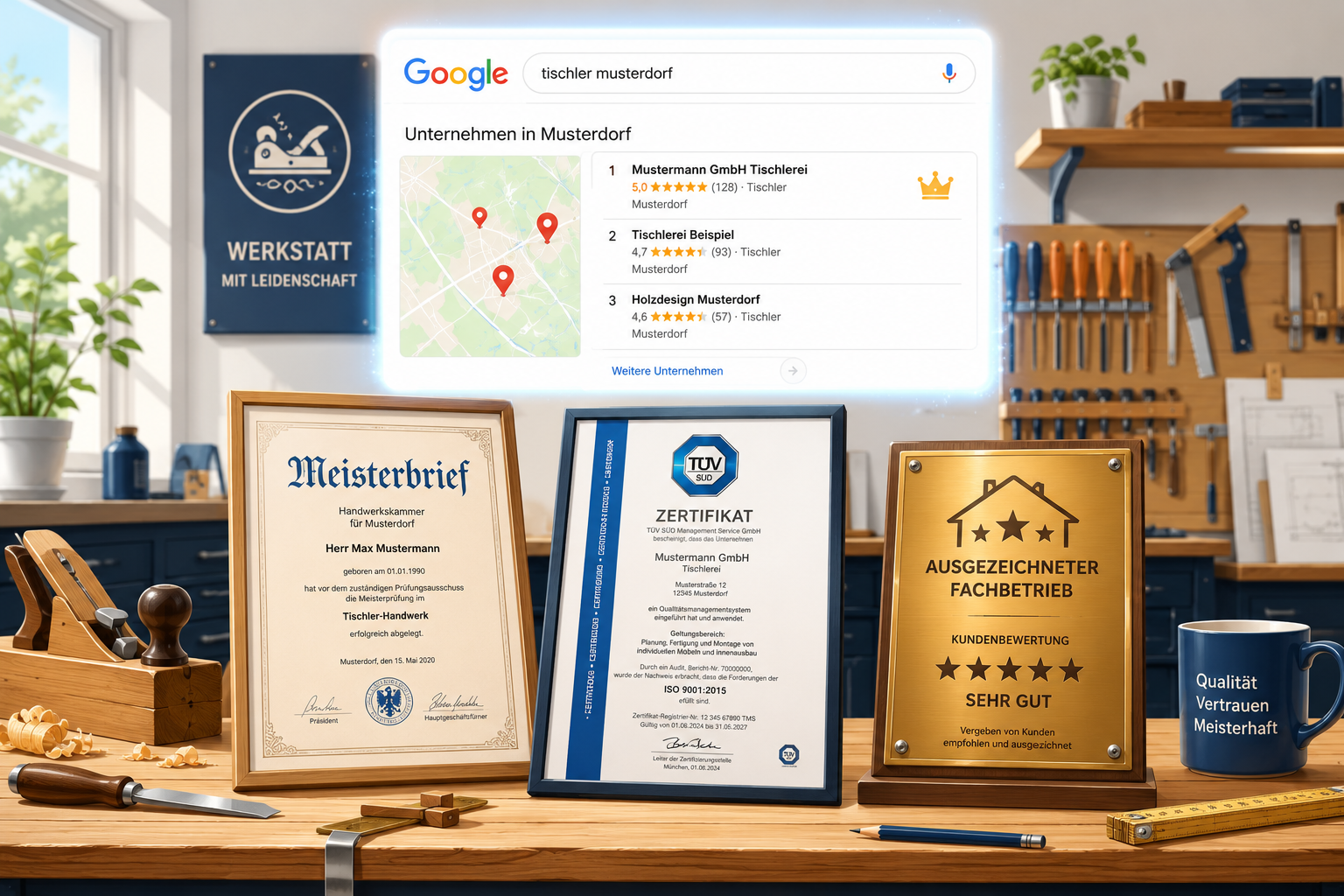Lizenzen, Zertifikate und Auszeichnungen als SEO-Rankingfaktor: Vertrauenssignale für Handwerker optimieren