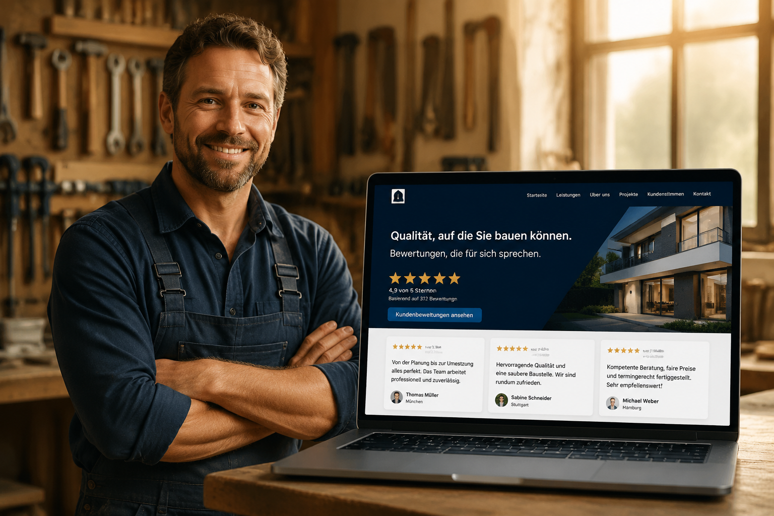 Handwerker Website Testimonials & Case Studies: Vertrauen aufbauen, Anfragen gewinnen