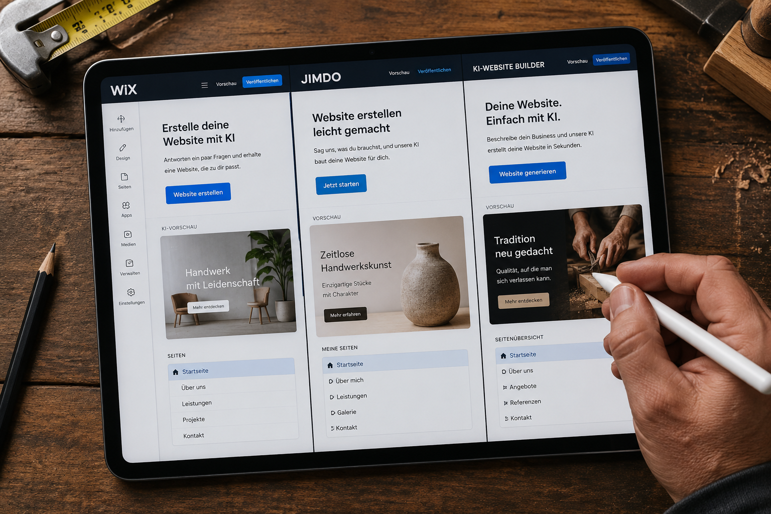 Was sind die besten KI-Tools, um Handwerker-Websites zu erstellen?