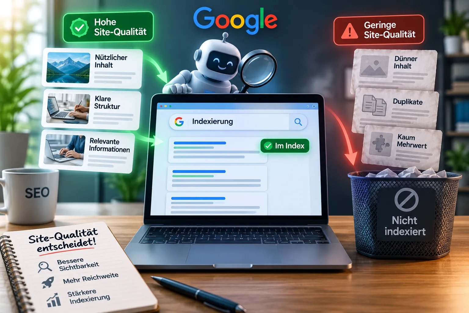 Was sind Googles Qualitätsfaktoren für die Indexierung im Jahr 2026?