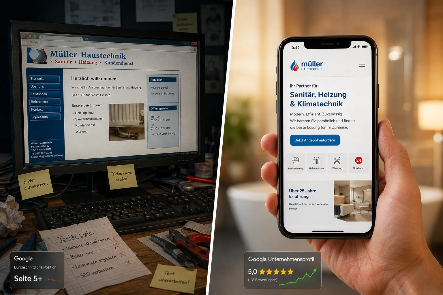 Website für Sanitär und Heizung: Worauf müssen Sie achten?