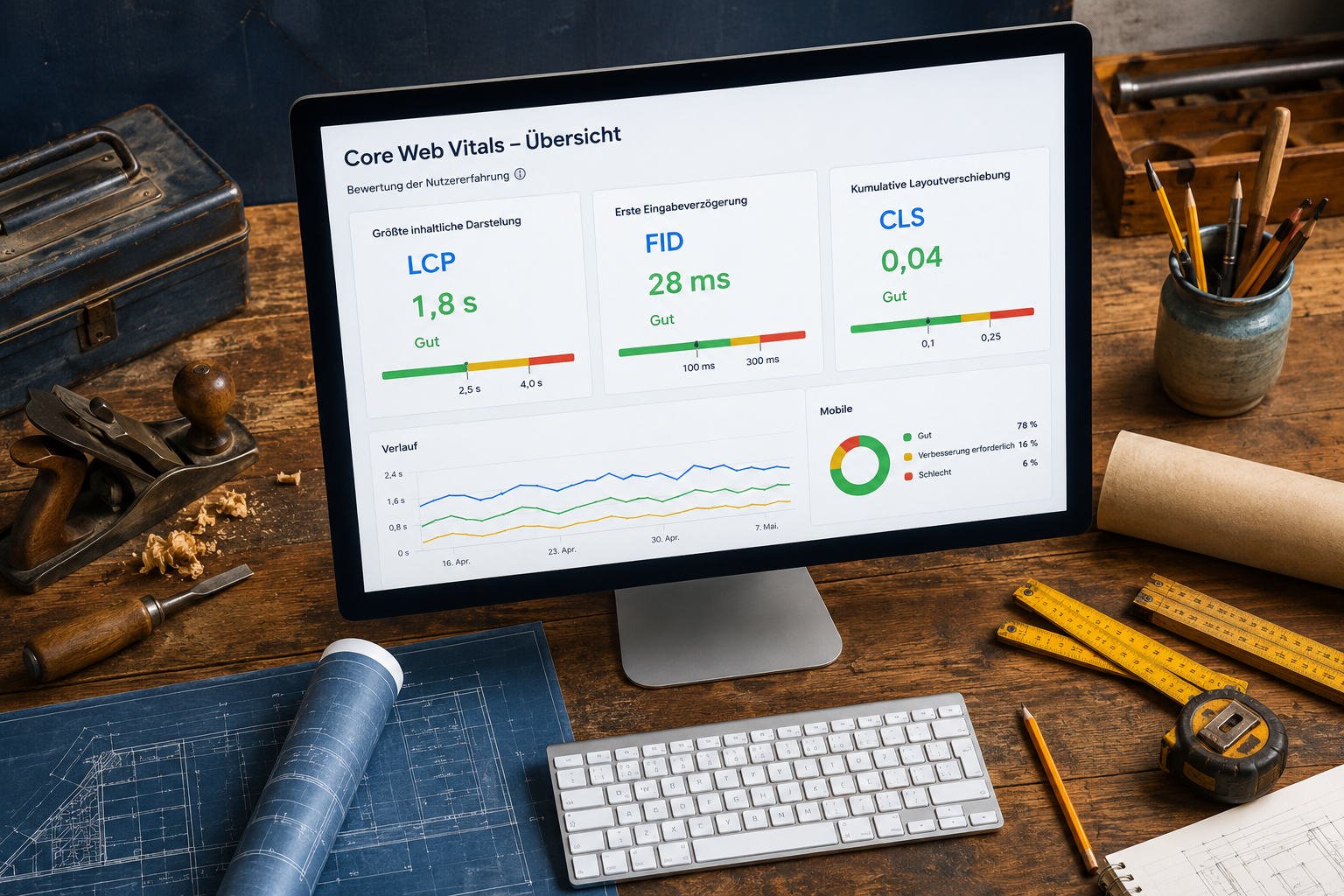 Welche Core Web Vitals Anforderungen gelten für Handwerker-Websites 2026?