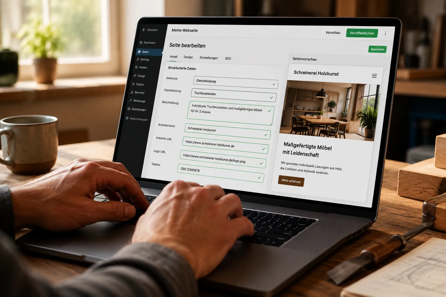 Wie baue ich Schema Markup auf meiner Handwerker-Website ein?