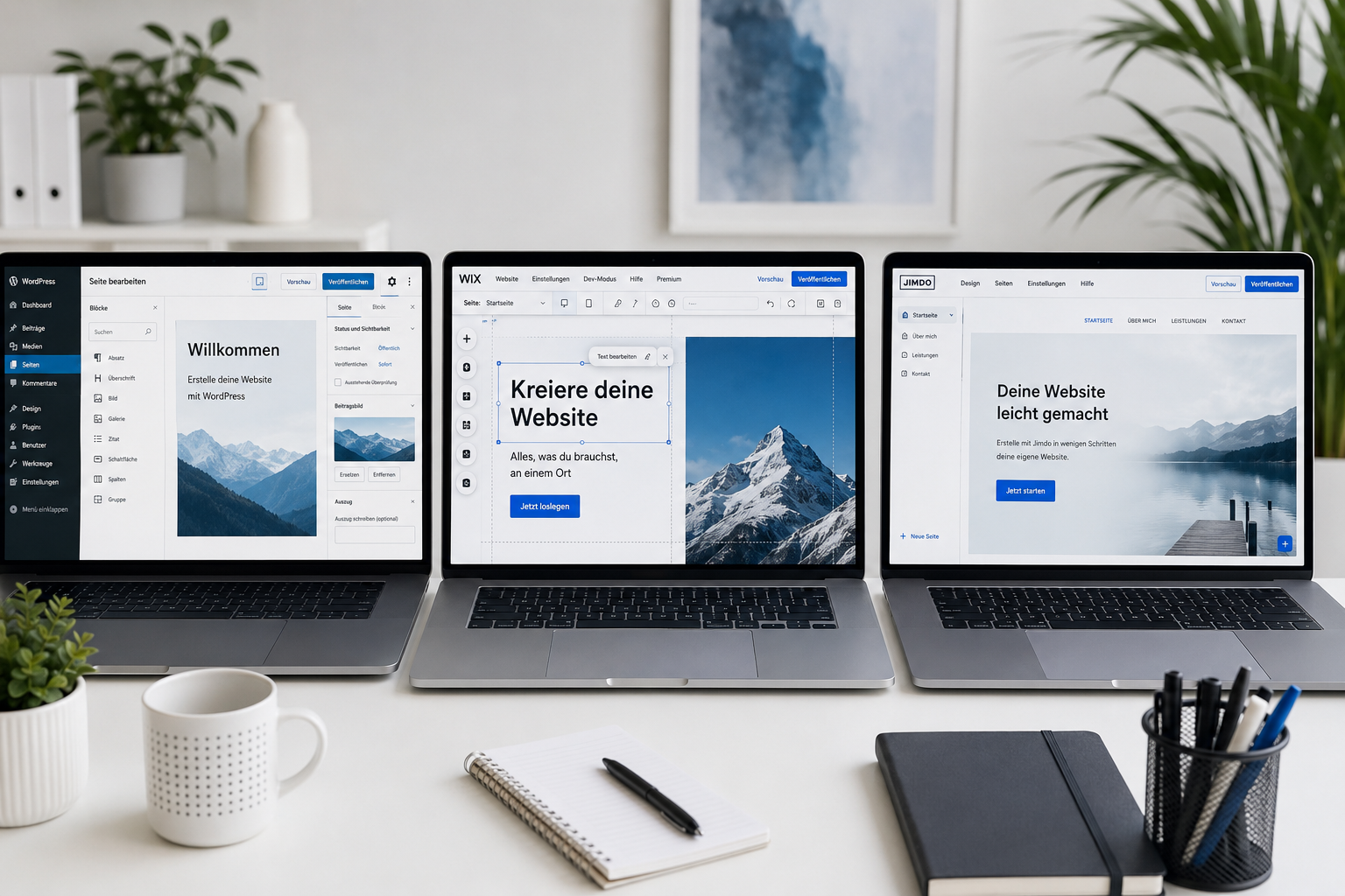 WordPress vs. Wix vs. Jimdo für Handwerker-Websites