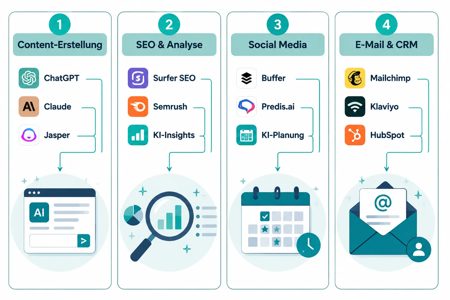 Die 15 besten KI-Marketing-Tools für kleine Unternehmen 2026 im Überblick