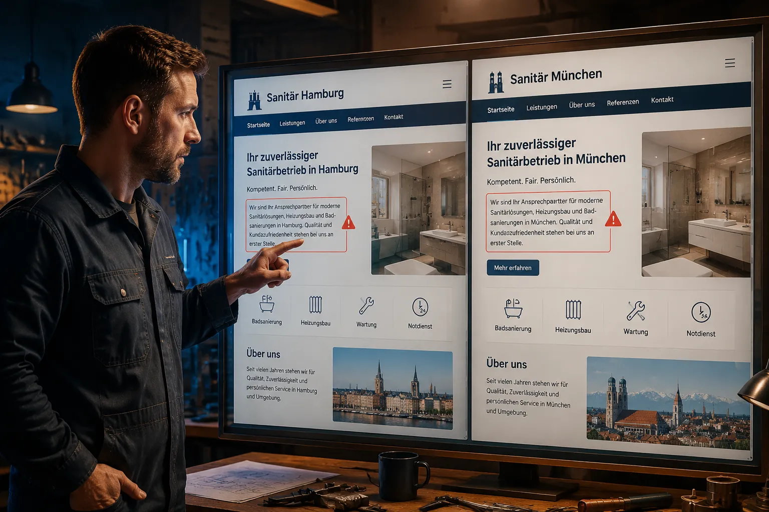 Duplicate Content auf Handwerker-Websites mit mehreren Standorten: Lokale Rankings retten ohne Penalty