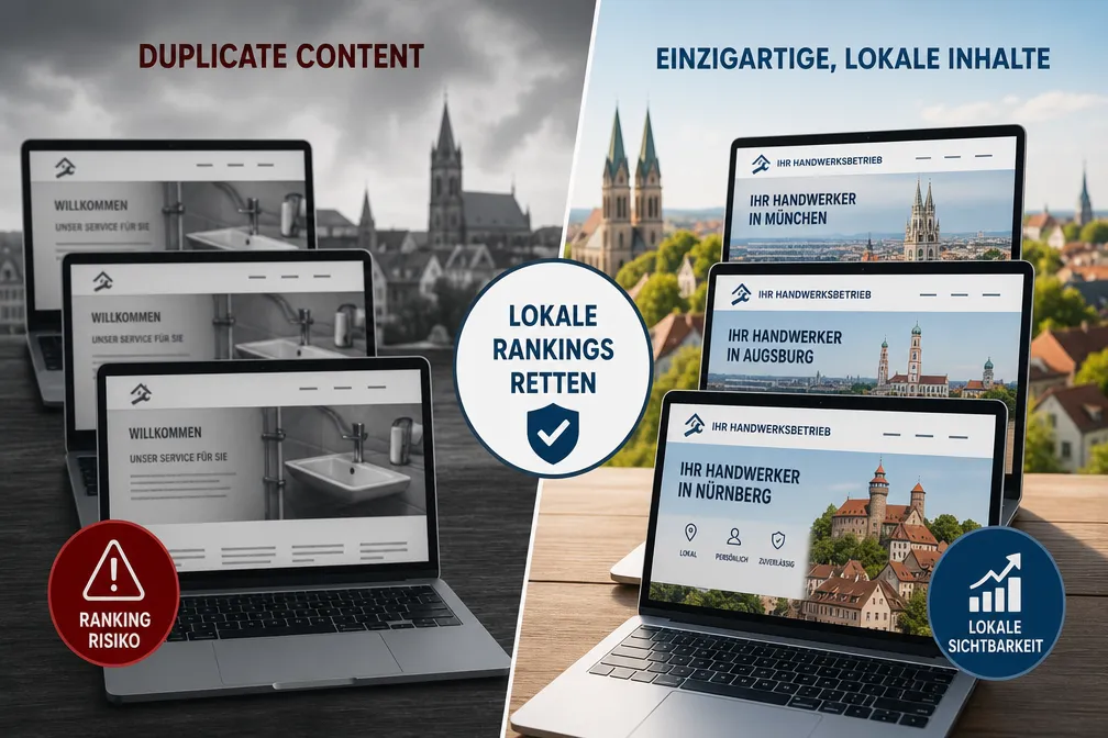Editorial landscape image () for the article section "Was ist Duplicate Content und warum ist er für lokale Rankings