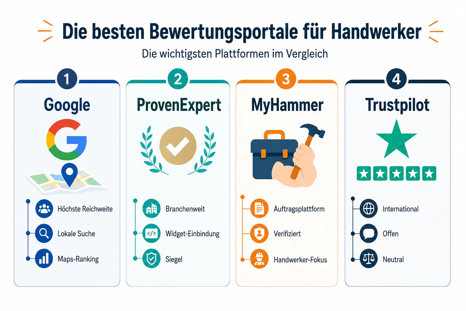 Google Reviews für Handwerker einrichten und optimieren