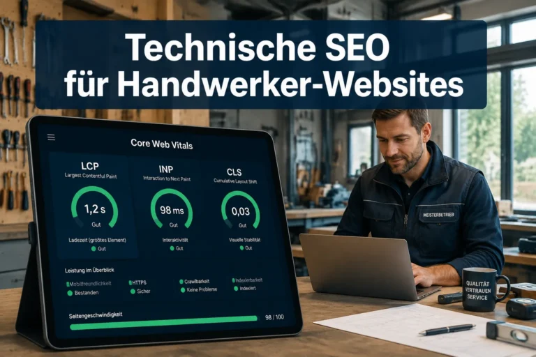 Technische SEO für Handwerker-Websites: Geschwindigkeit, Core Web Vitals und Fehlerquellen