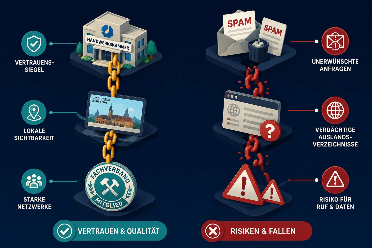 Der Unterschied zwischen guten und schlechten Backlinks für Handwerker