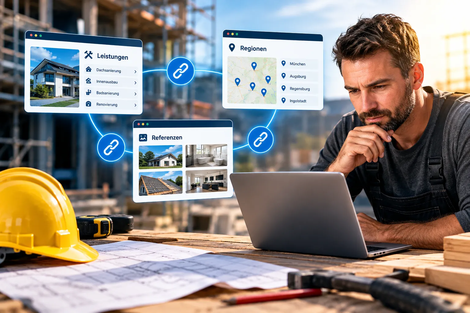Interne Verlinkung für Handwerker-Websites: Wie Sie Leistungsseiten, Regionen und Referenzen optimal verbinden
