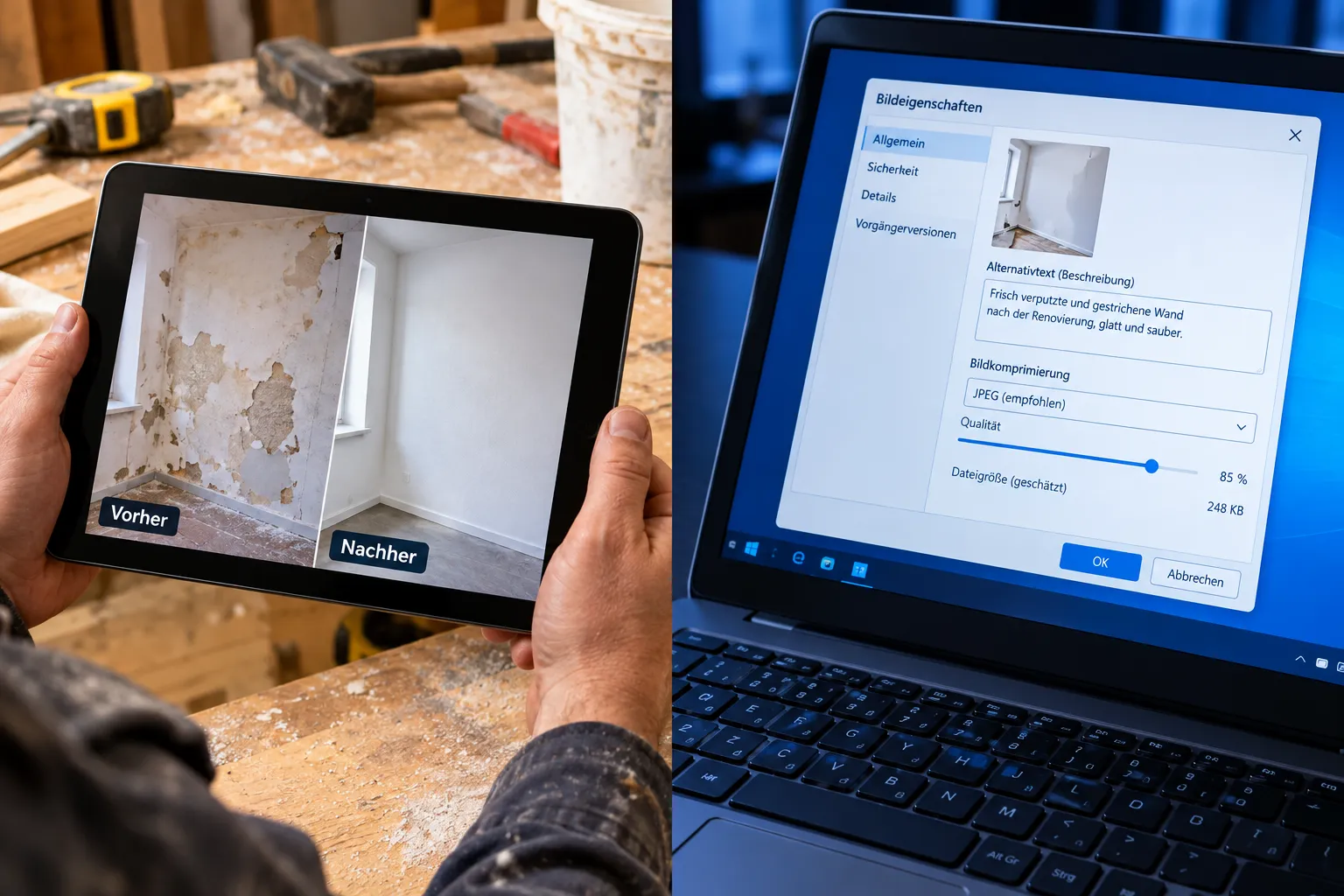 Wie optimiere ich Bildgröße ohne Qualitätsverlust für das Web?